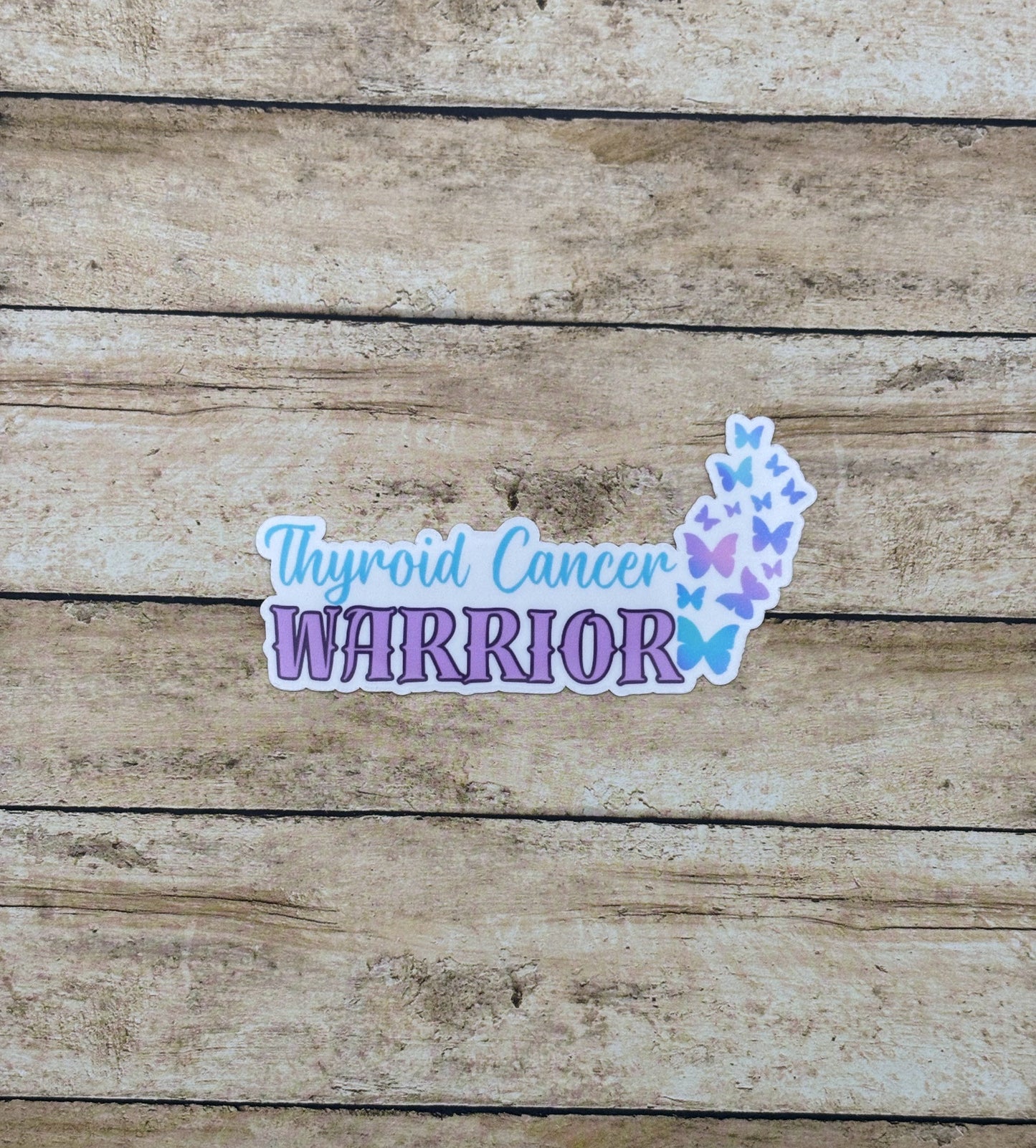 Thyroid Cancer Warrior Butterflies Sticker