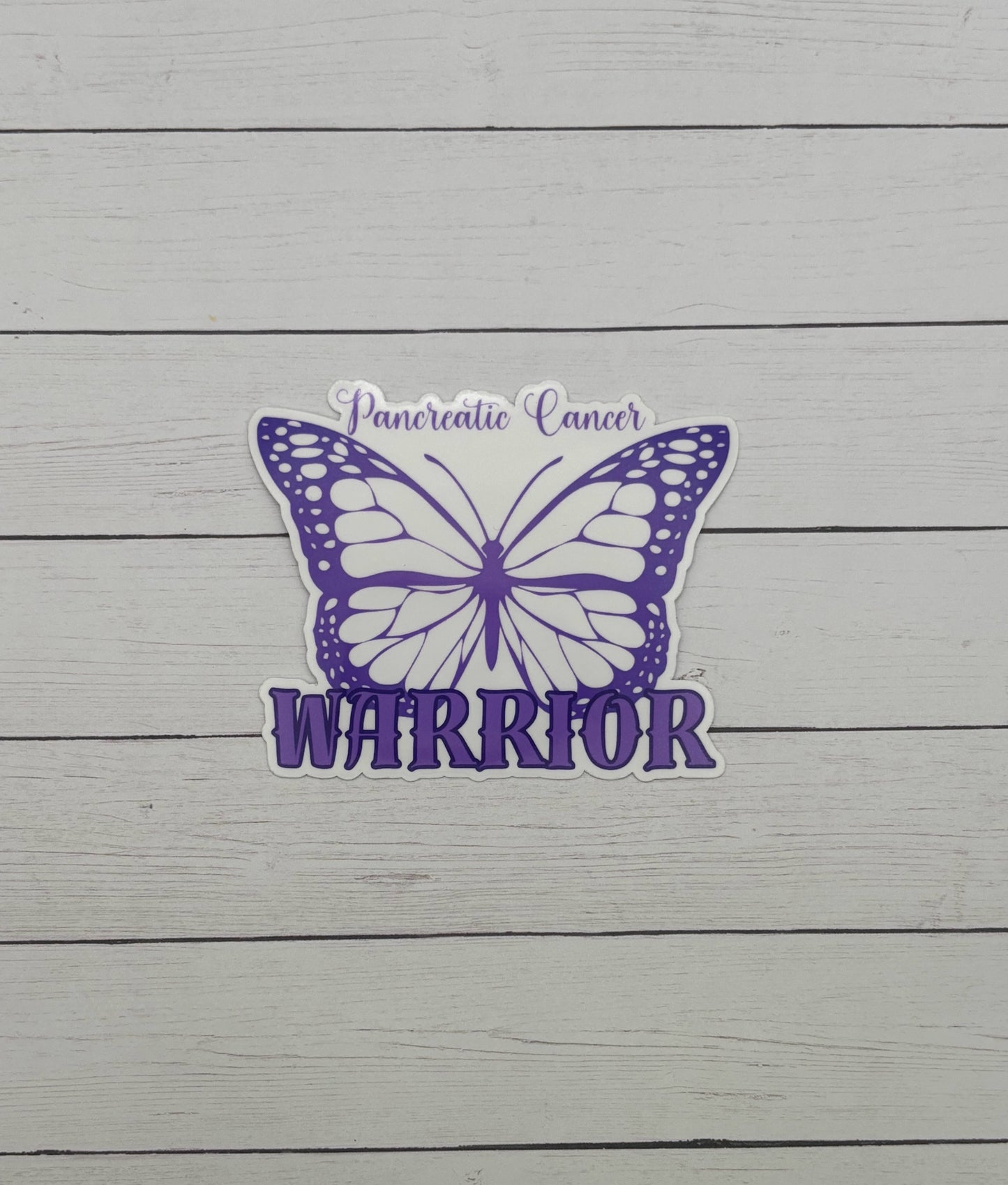 Pancreatic Cancer Warrior Butterfly Sticker