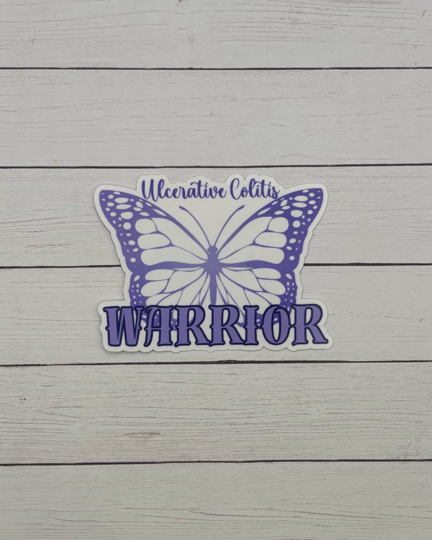 Ulcerative Colitis Warrior Butterfly Sticker