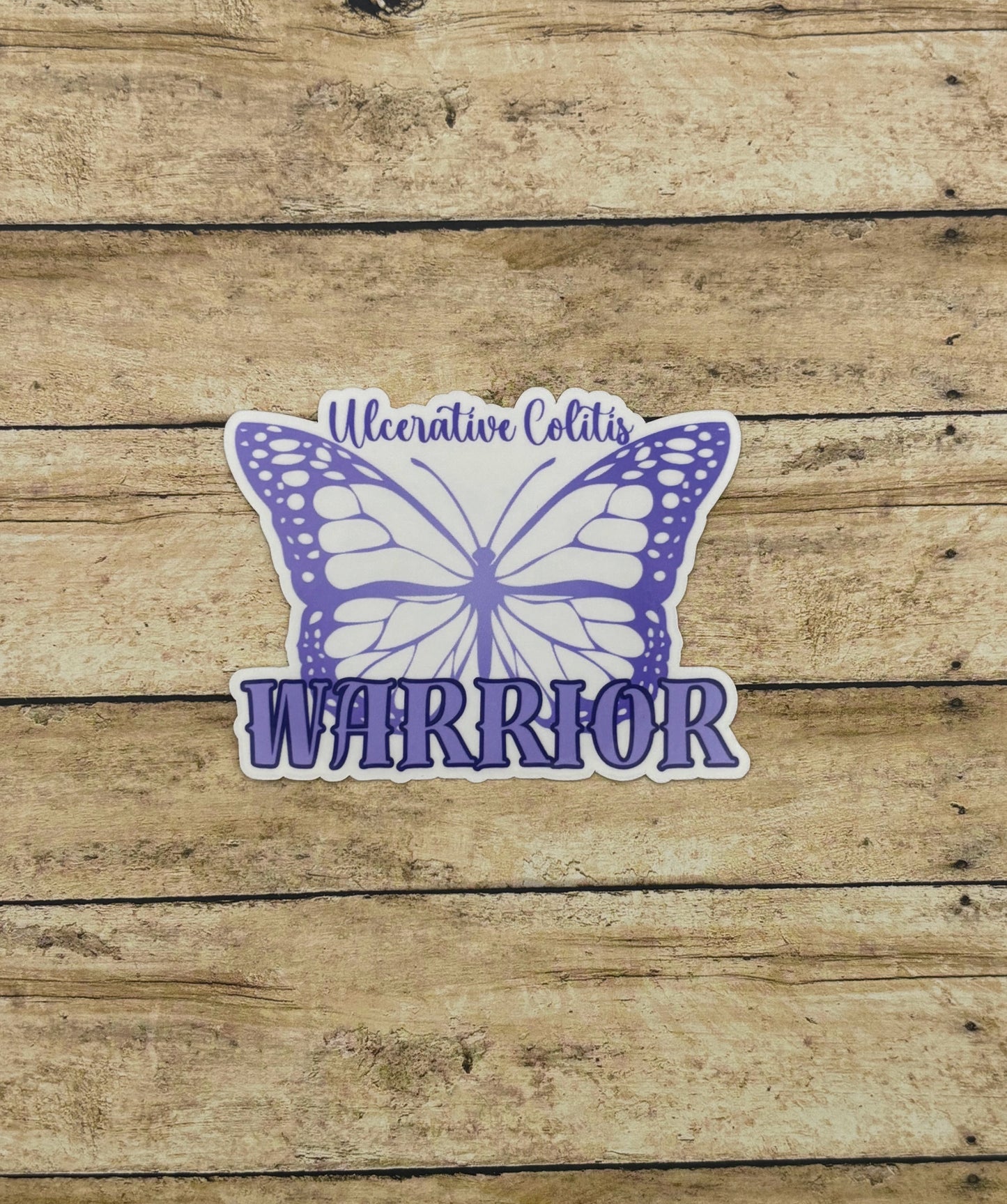 Ulcerative Colitis Warrior Butterfly Sticker