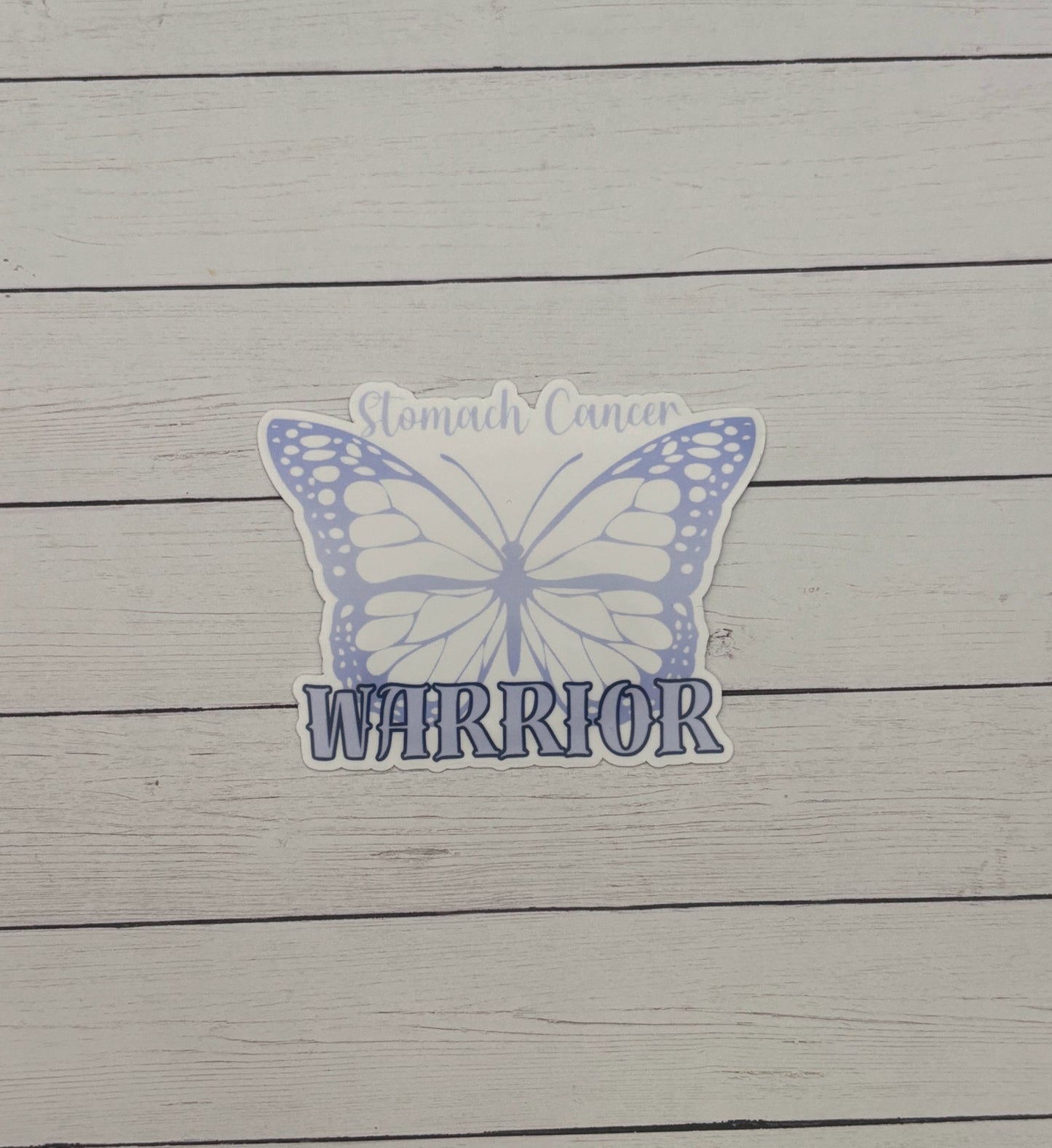 Stomach Cancer Warrior Butterfly Sticker