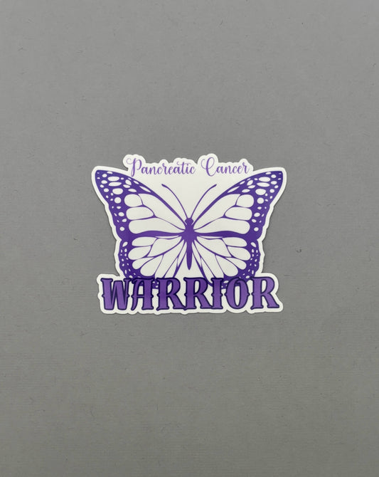 Pancreatic Cancer Warrior Butterfly Sticker