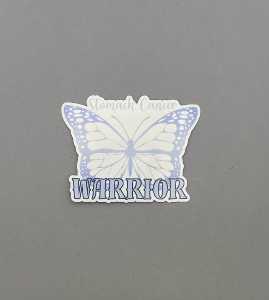 Stomach Cancer Warrior Butterfly Sticker