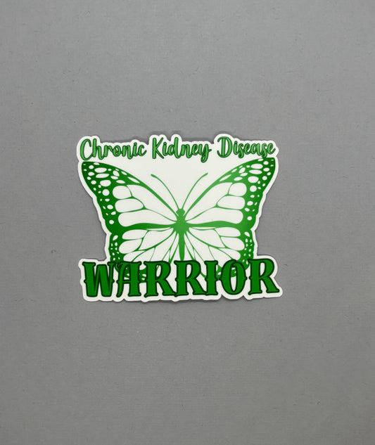 Chronic Kidney Disease Warrior Butterfly Sticker