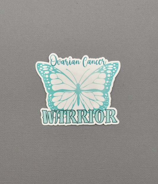 Ovarian Cancer Warrior Butterfly Sticker