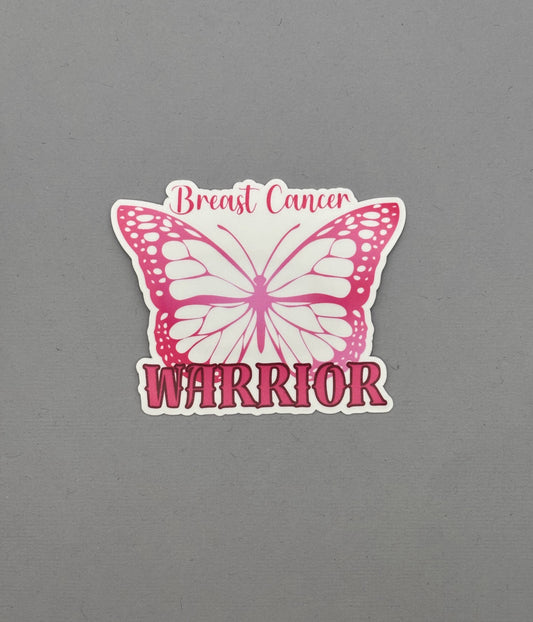 Breast Cancer Warrior Butterfly Sticker