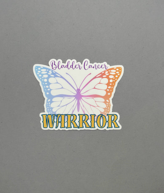 Bladder Cancer Warrior Butterfly Sticker