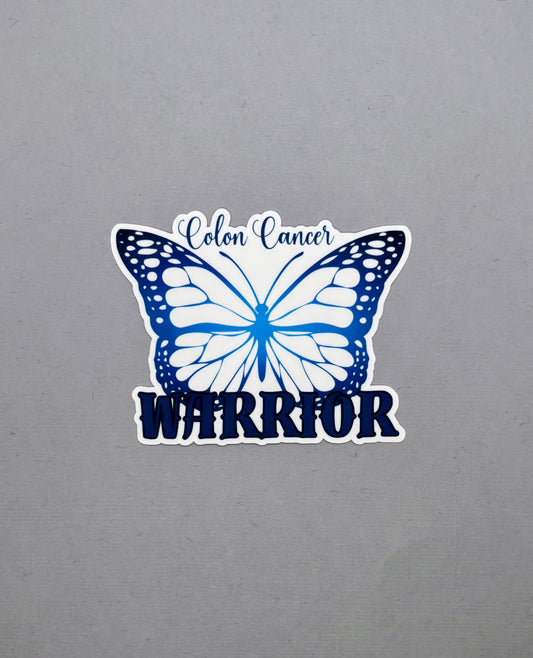 Colon Cancer Warrior Butterfly Sticker