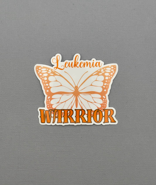 Leukemia Warrior Butterfly Sticker