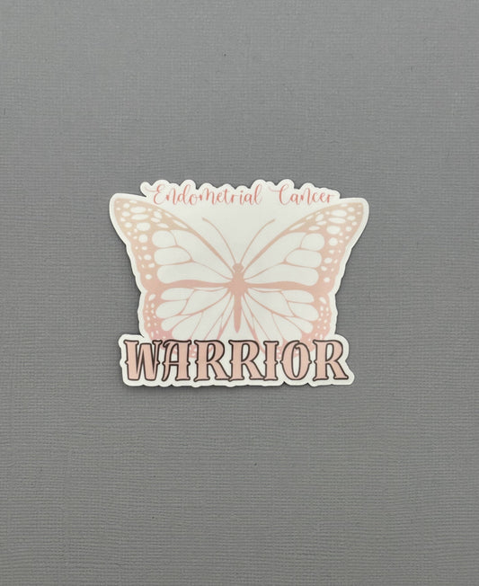 Endometrial Cancer Warrior Butterfly Sticker