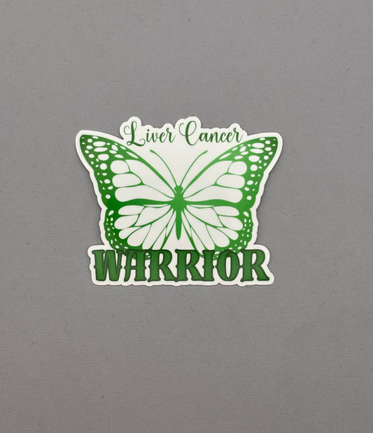 Liver Cancer Warrior Butterfly Sticker