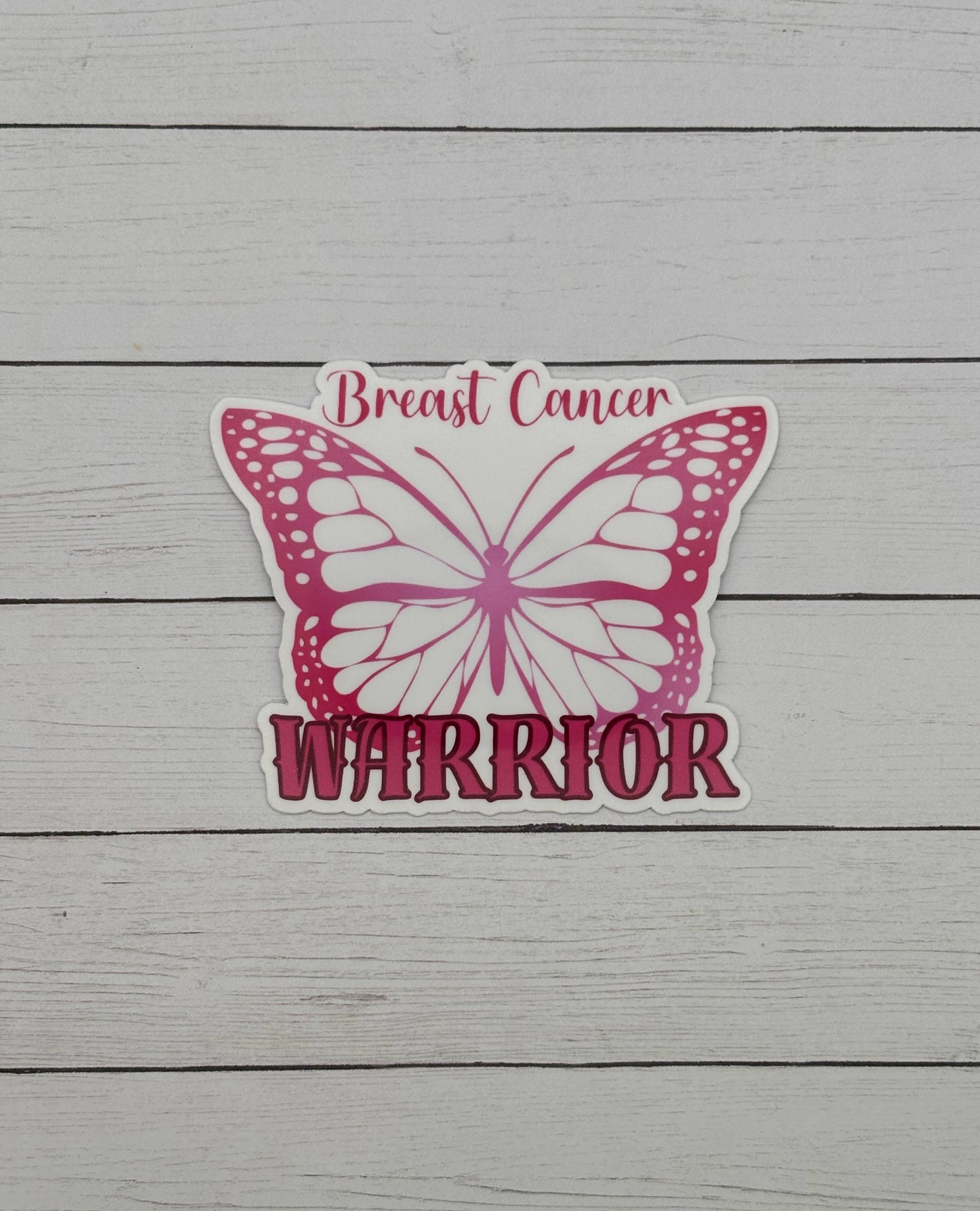 Breast Cancer Warrior Butterfly Sticker