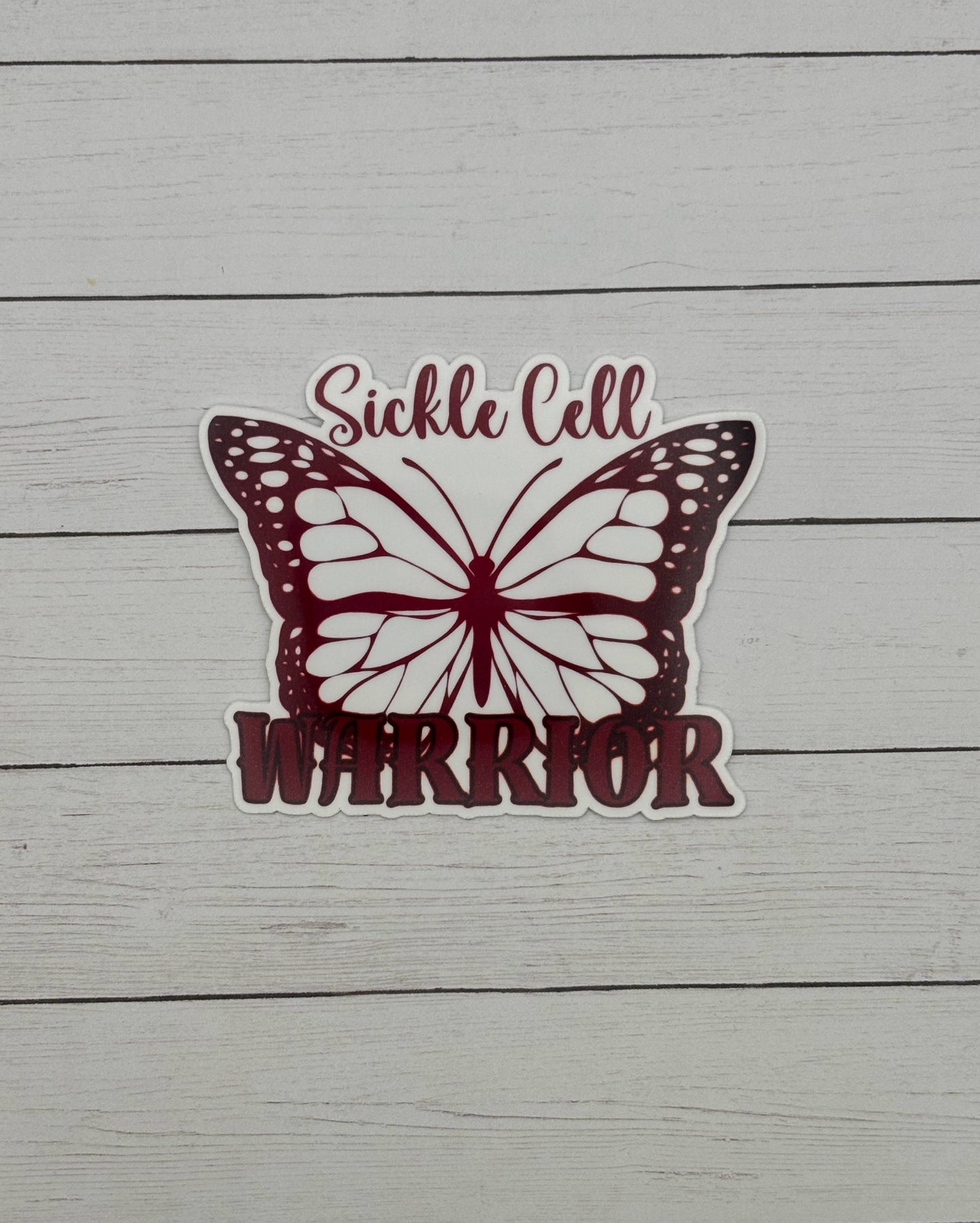 Sickle Cell Warrior Butterfly Sticker