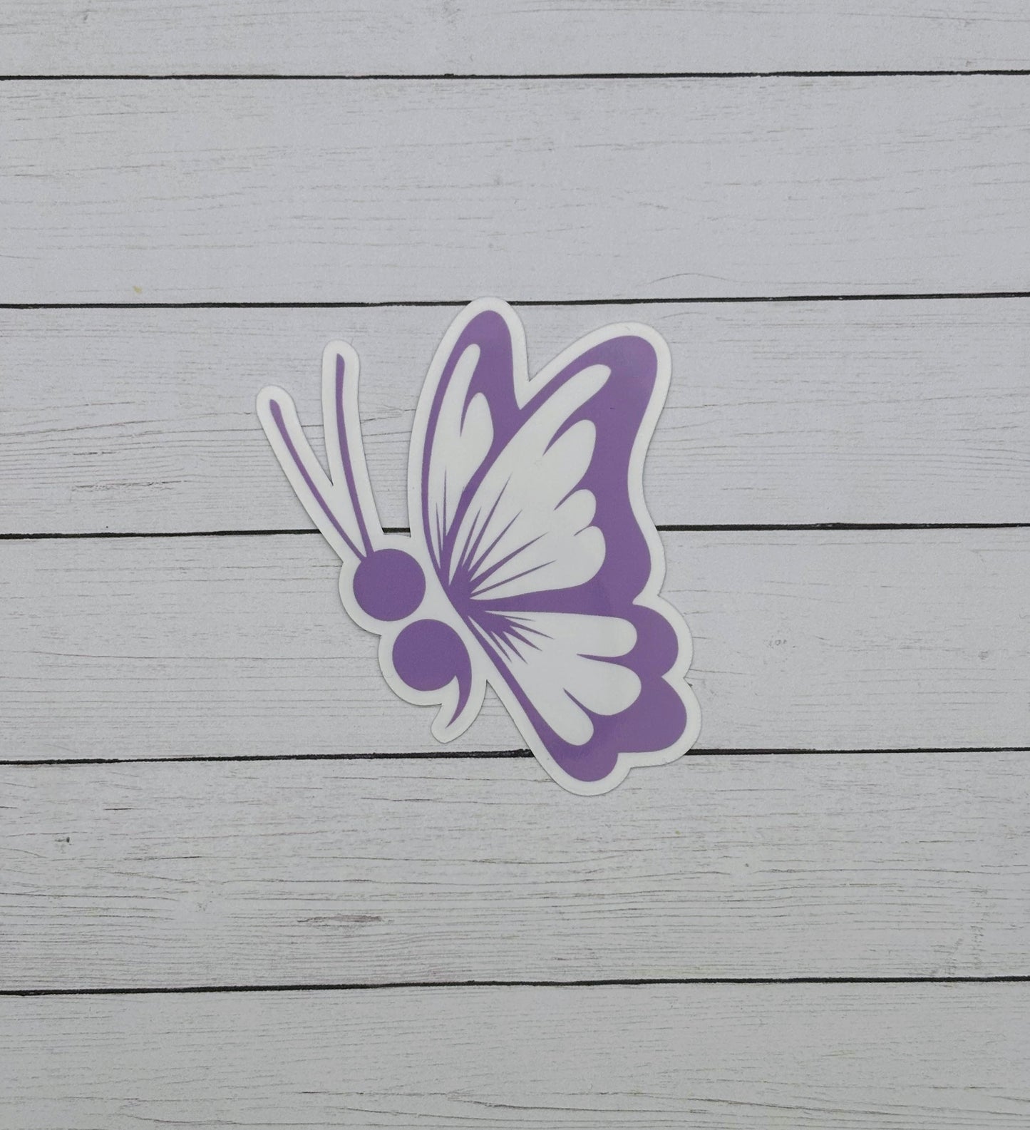 Semi Colon Butterfly Sticker