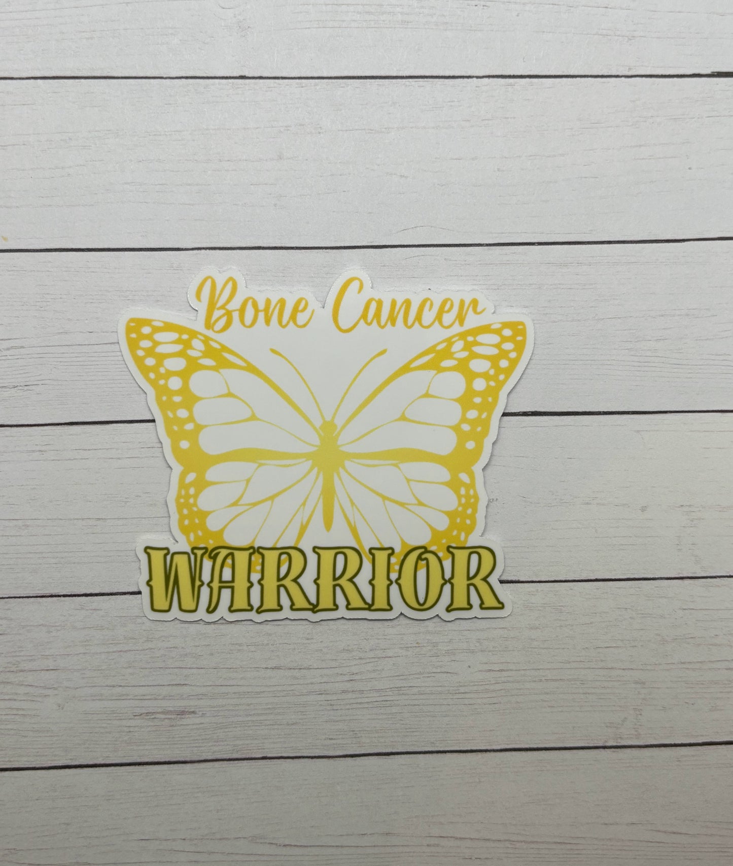 Bone Cancer Warrior Butterfly Sticker