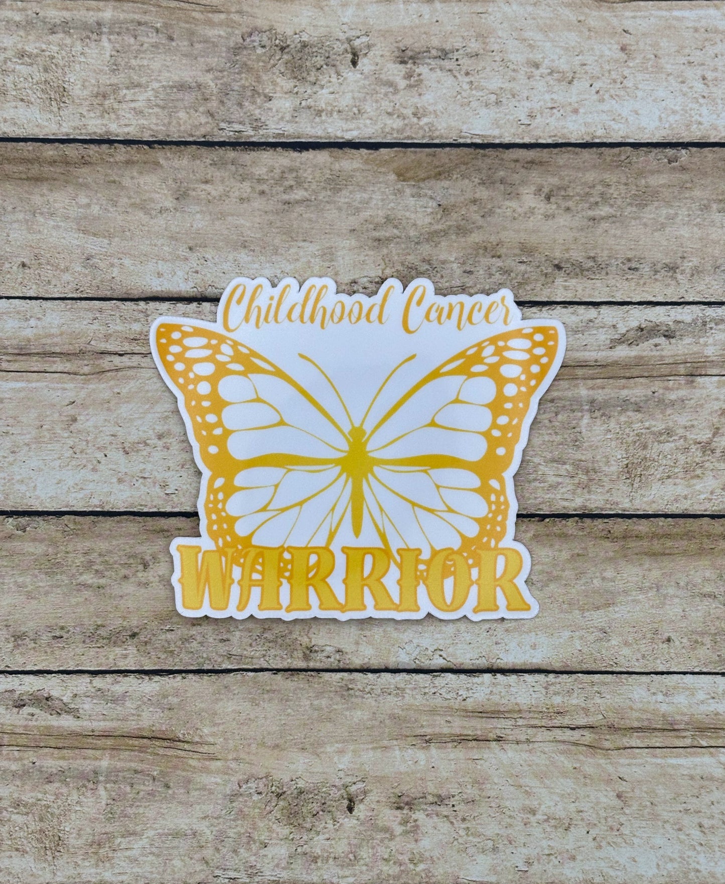 Childhood Cancer Warrior Butterfly Sticker