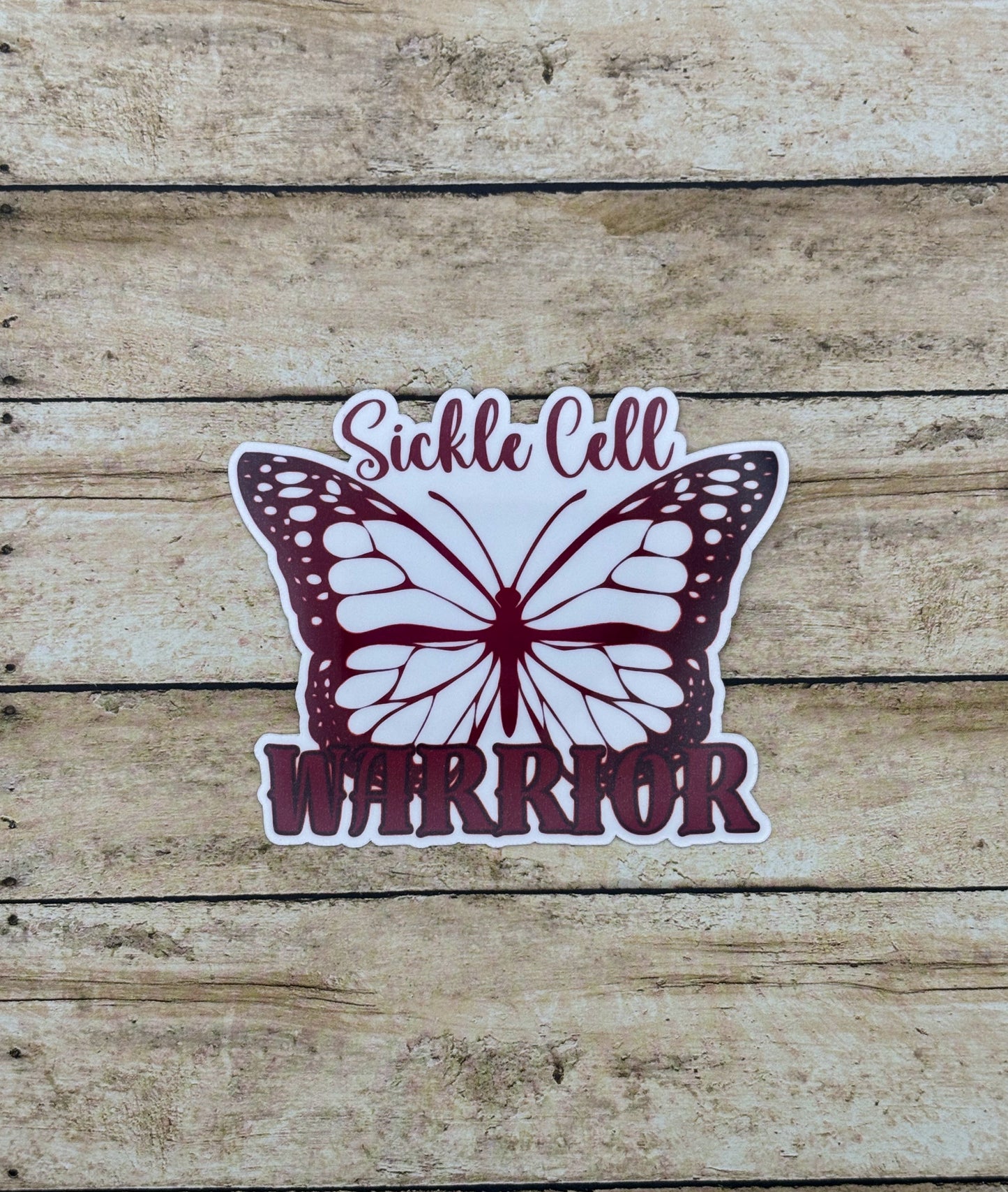 Sickle Cell Warrior Butterfly Sticker