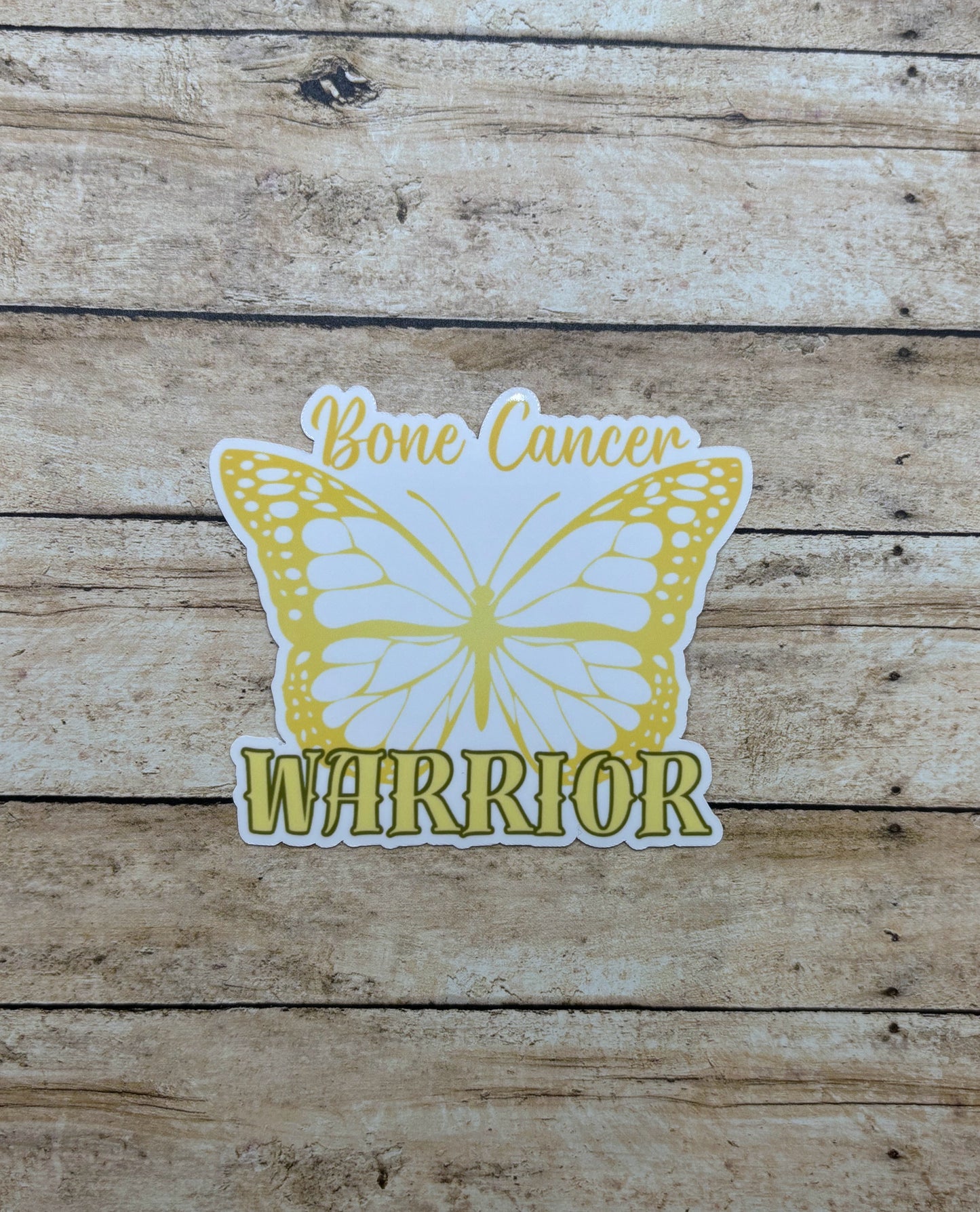 Bone Cancer Warrior Butterfly Sticker