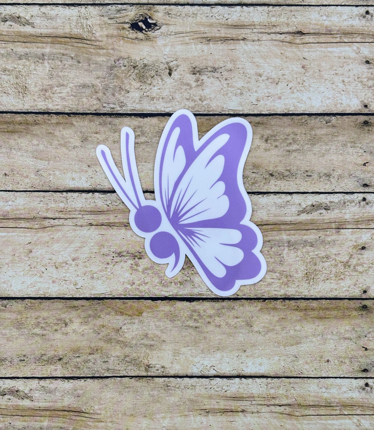 Semi Colon Butterfly Sticker