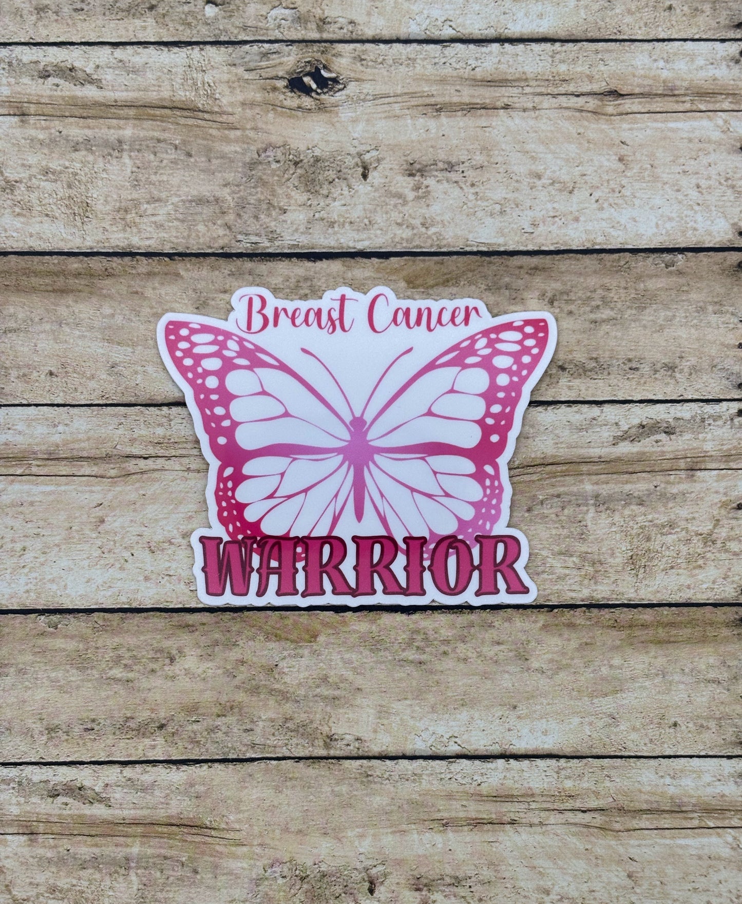 Breast Cancer Warrior Butterfly Sticker