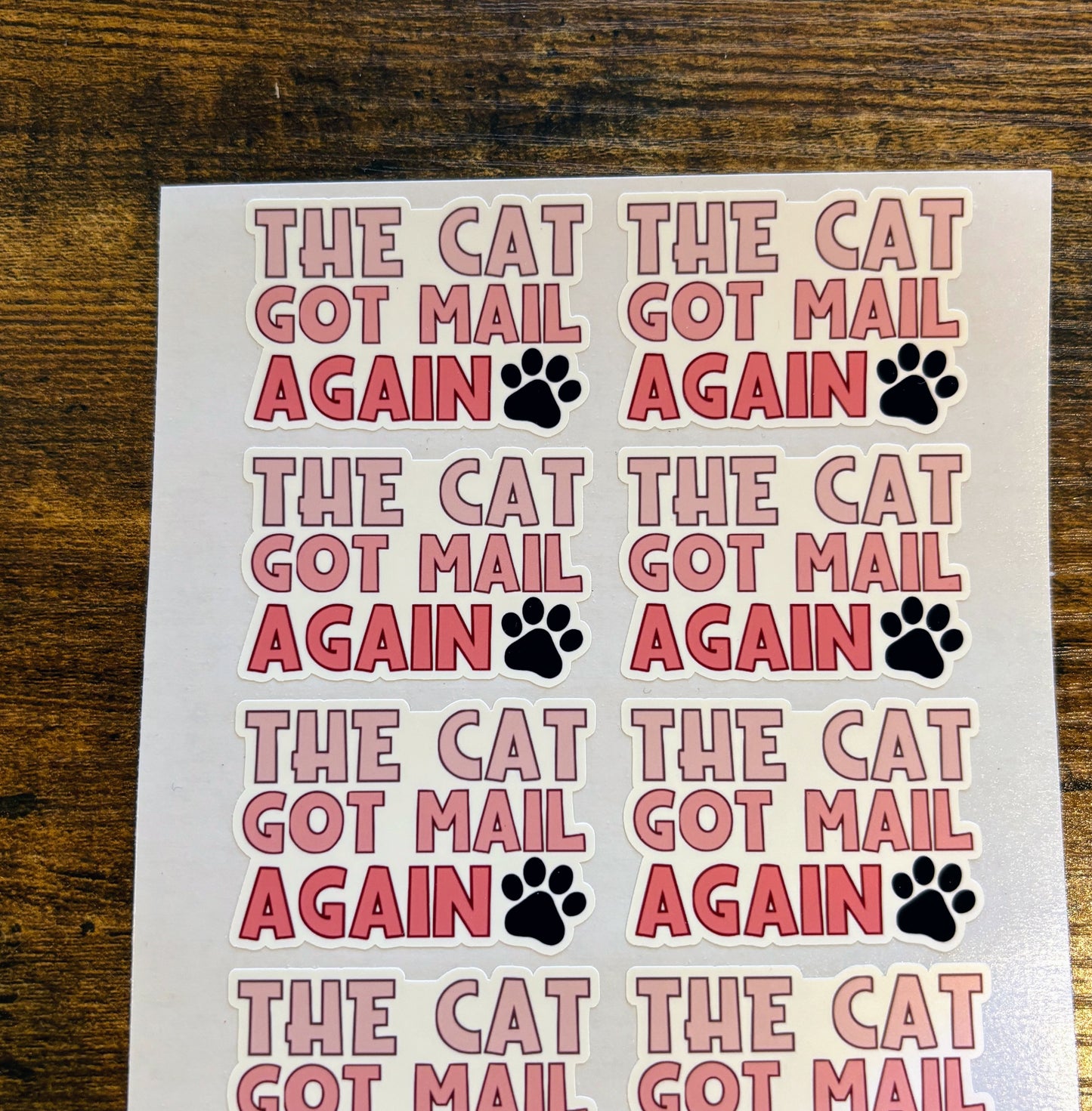 The Cat Got Mail Again - Packaging Stickers - 10 stickers