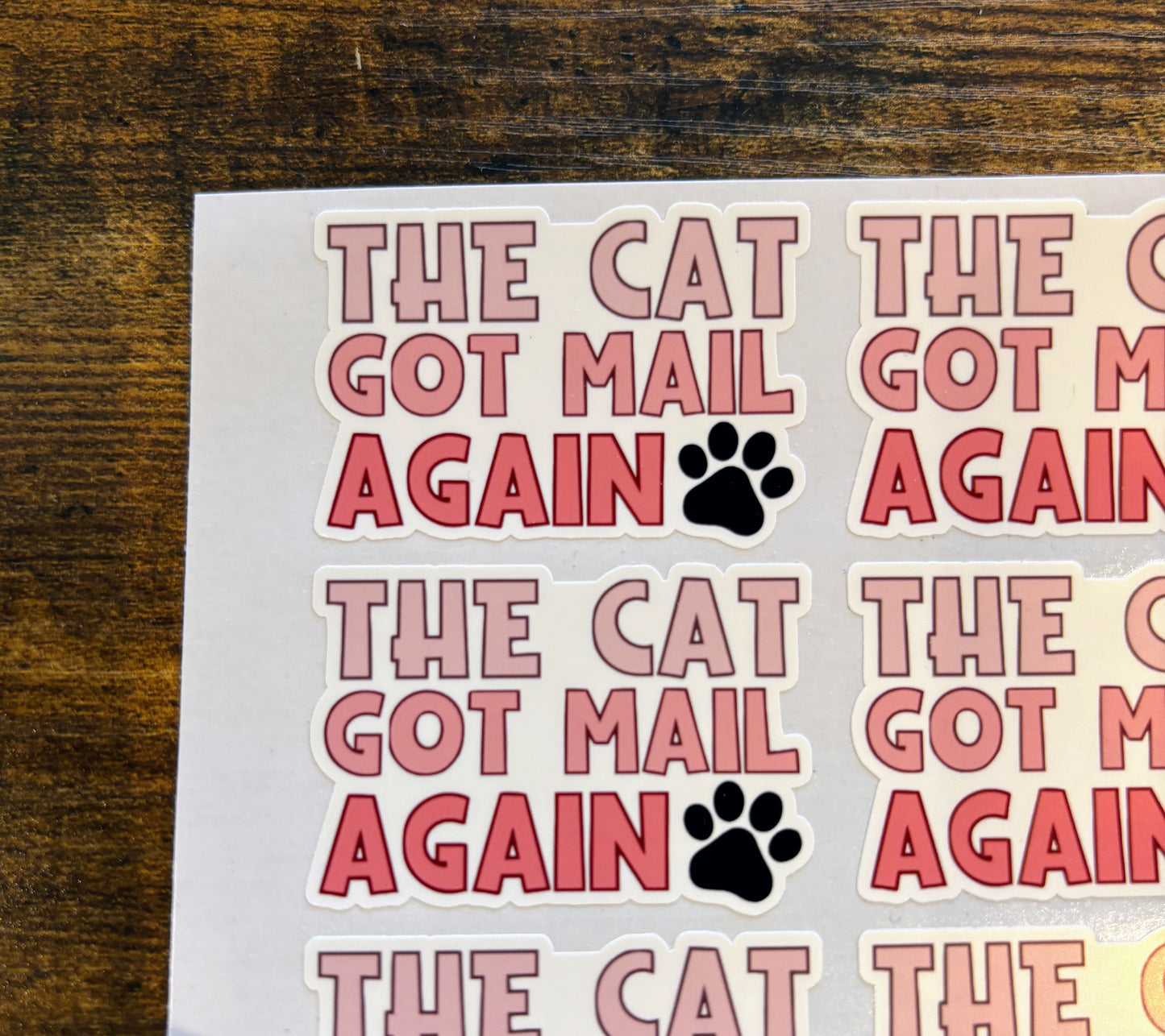 The Cat Got Mail Again - Packaging Stickers - 10 stickers