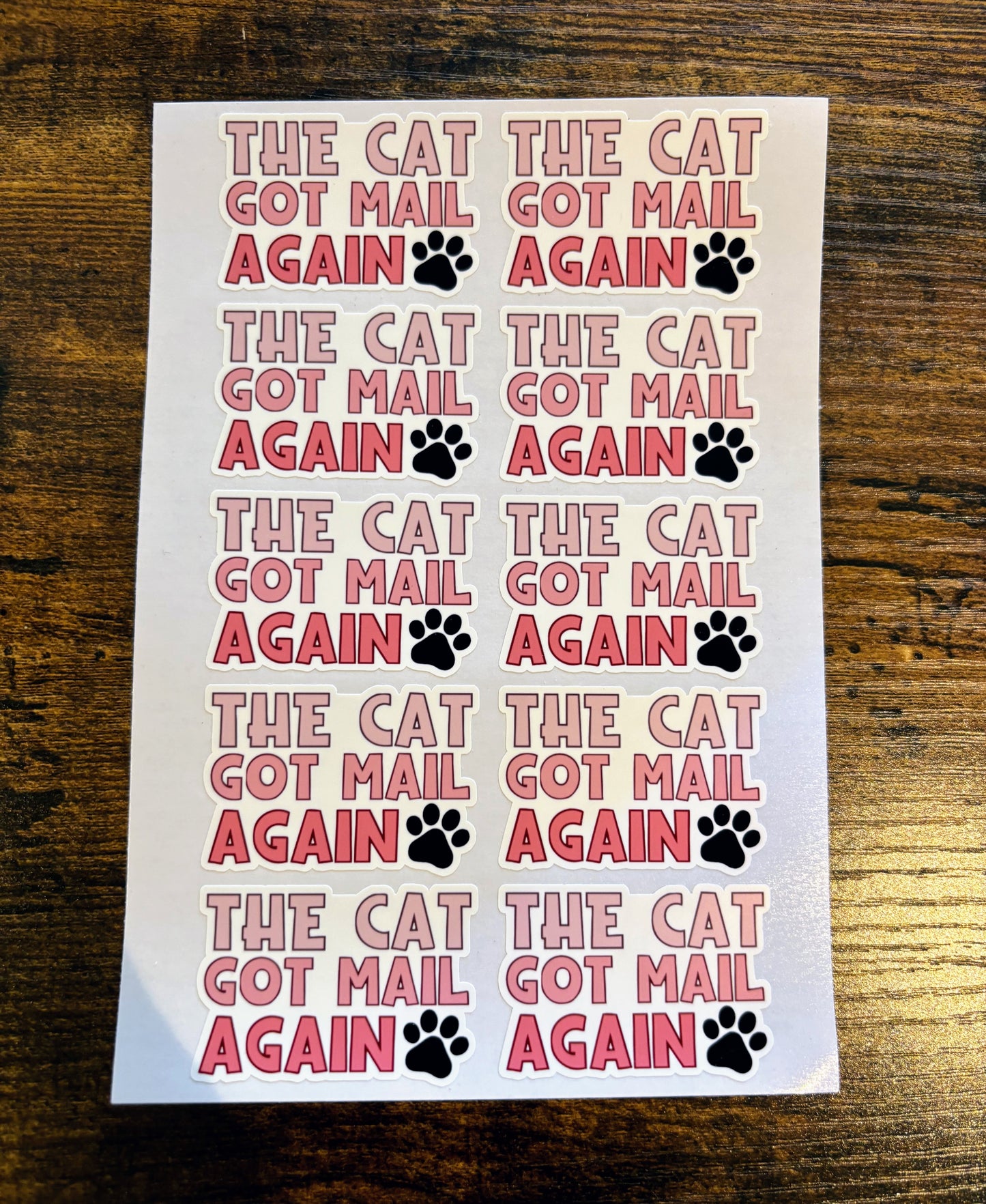 The Cat Got Mail Again - Packaging Stickers - 10 stickers