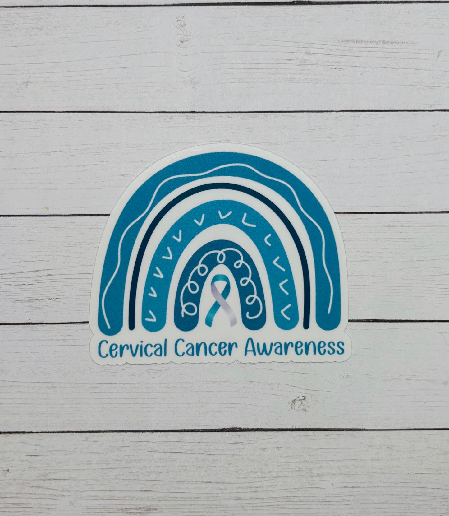 Cervical Cancer Awareness Rainbow Sticker