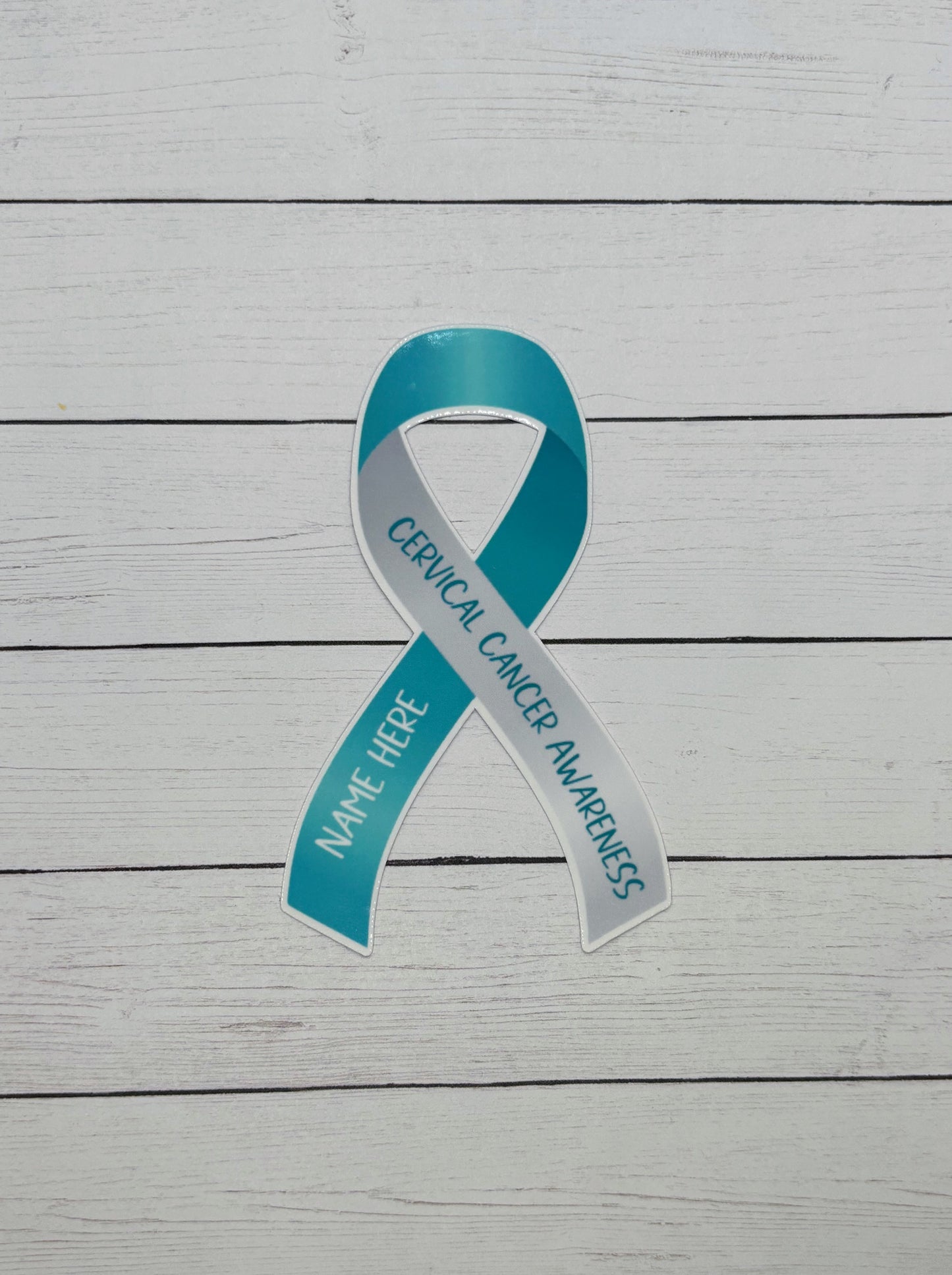 Cervical Cancer Awareness Custom Ribbon Sticker