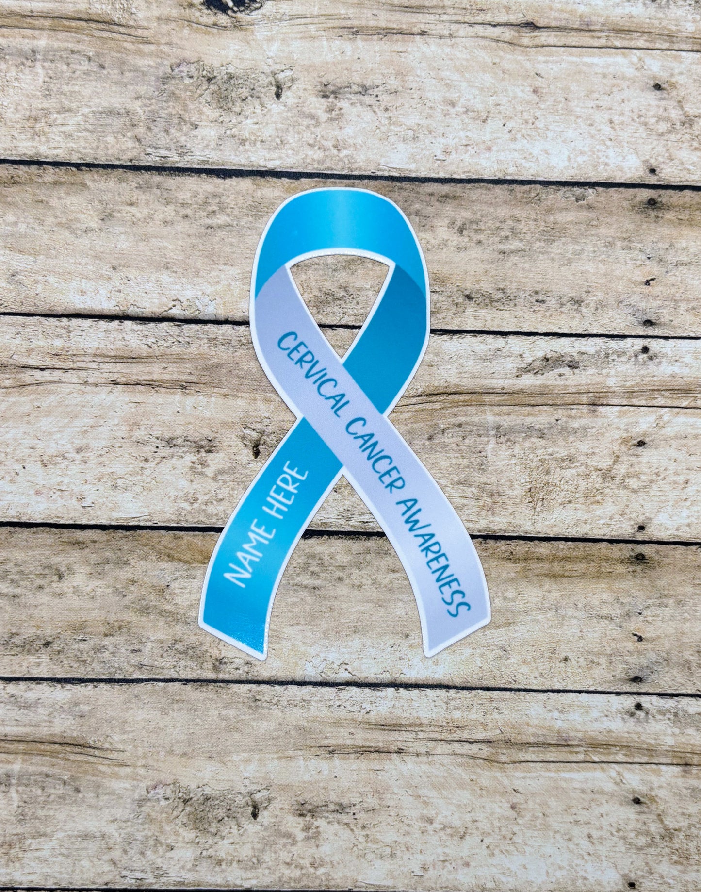 Cervical Cancer Awareness Custom Ribbon Sticker