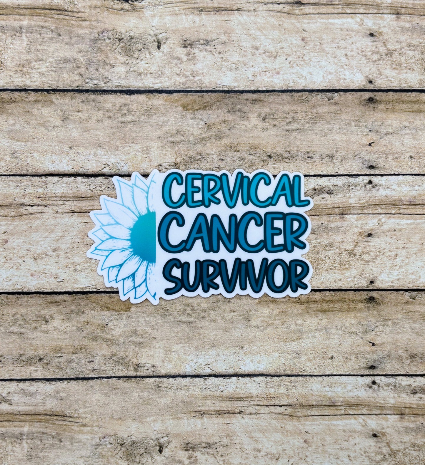 Cervical Cancer Survivor Sunflower Sticker