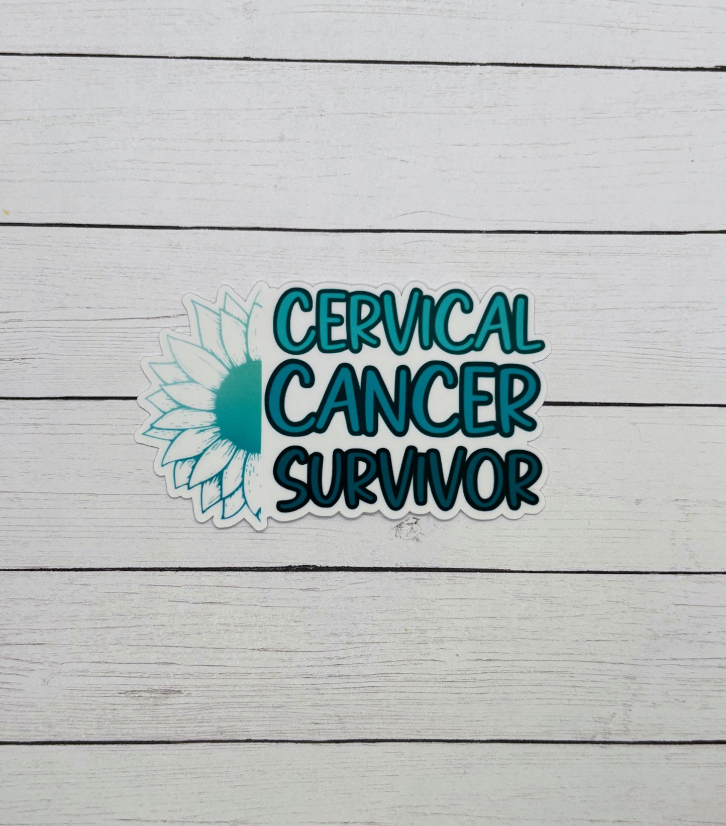 Cervical Cancer Survivor Sunflower Sticker