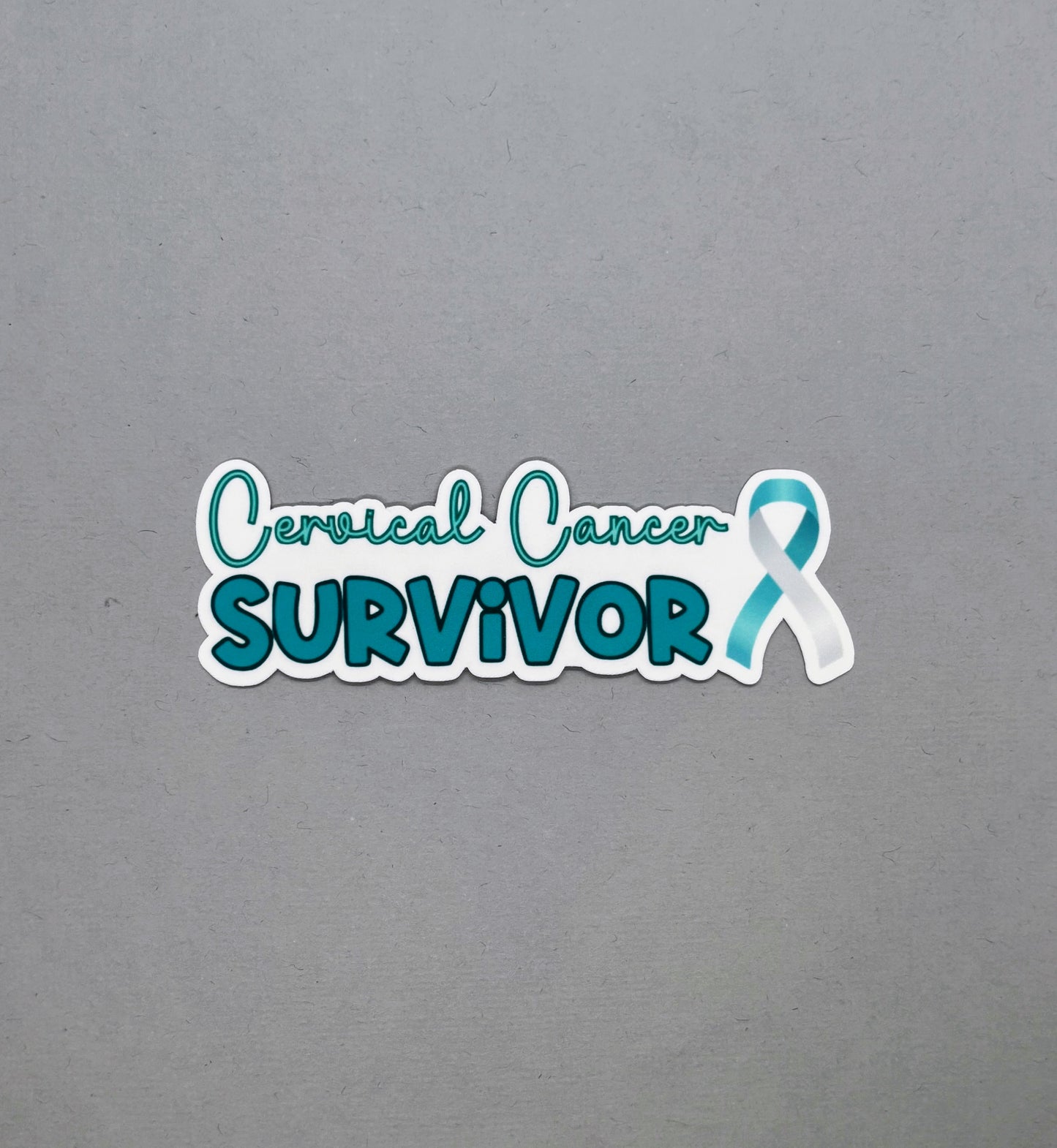 Cervical Cancer Survivor with Ribbon Sticker