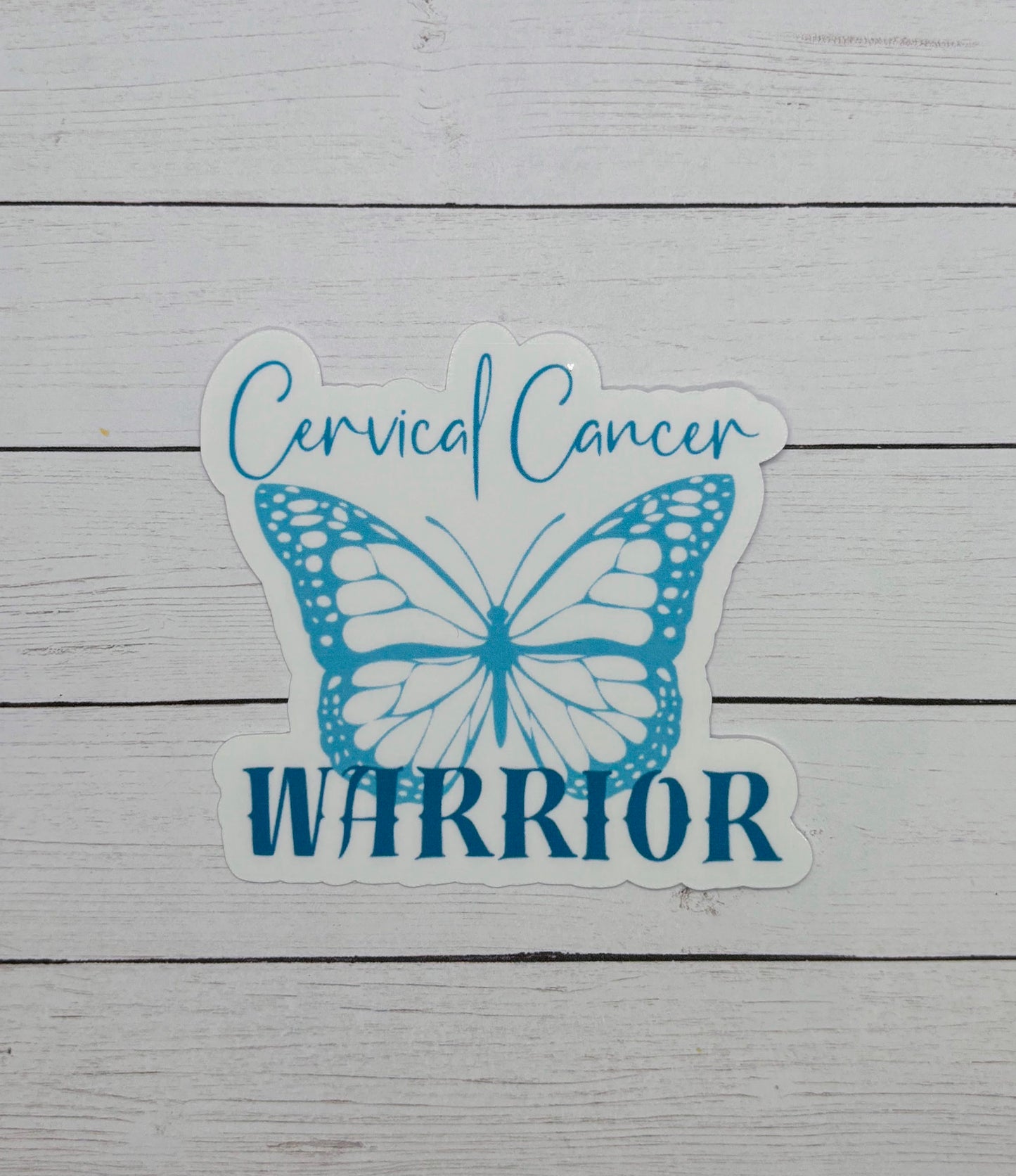 Cervical Cancer Warrior Butterfly Sticker