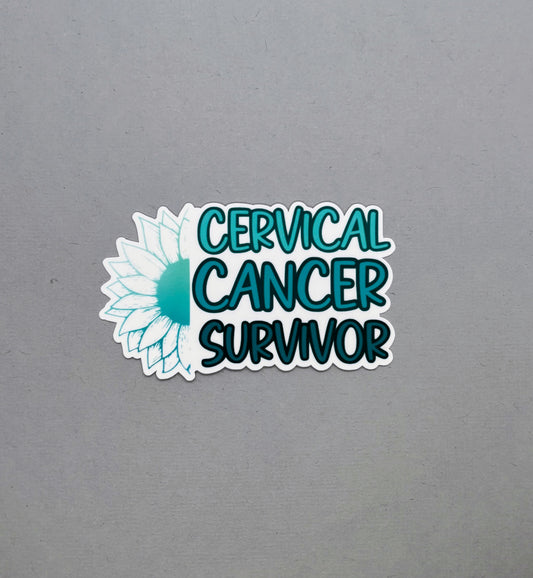 Cervical Cancer Survivor Sunflower Sticker