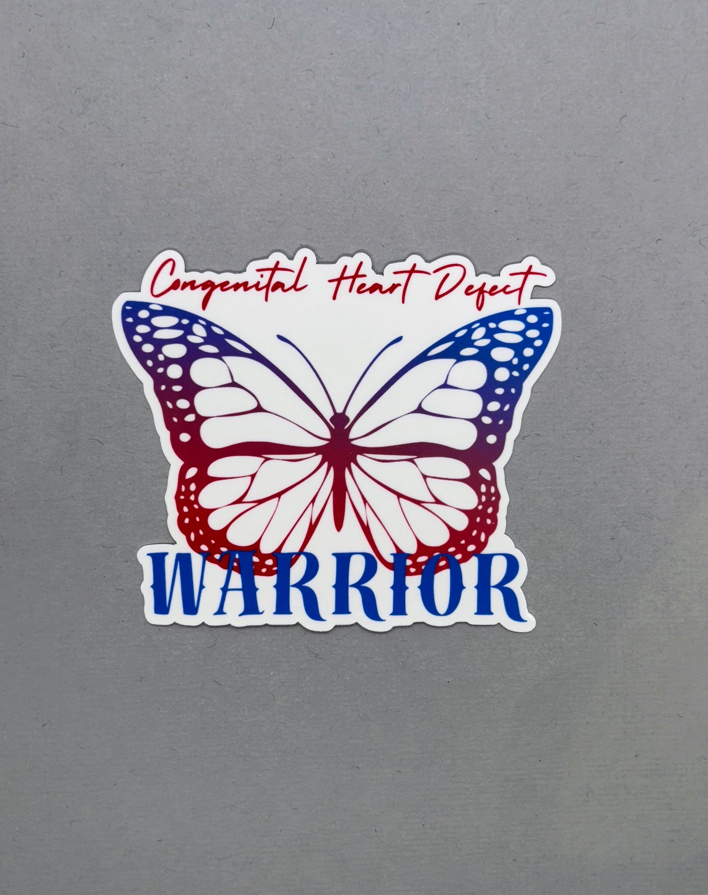 Congenital Heart Defect Warrior Butterfly Sticker