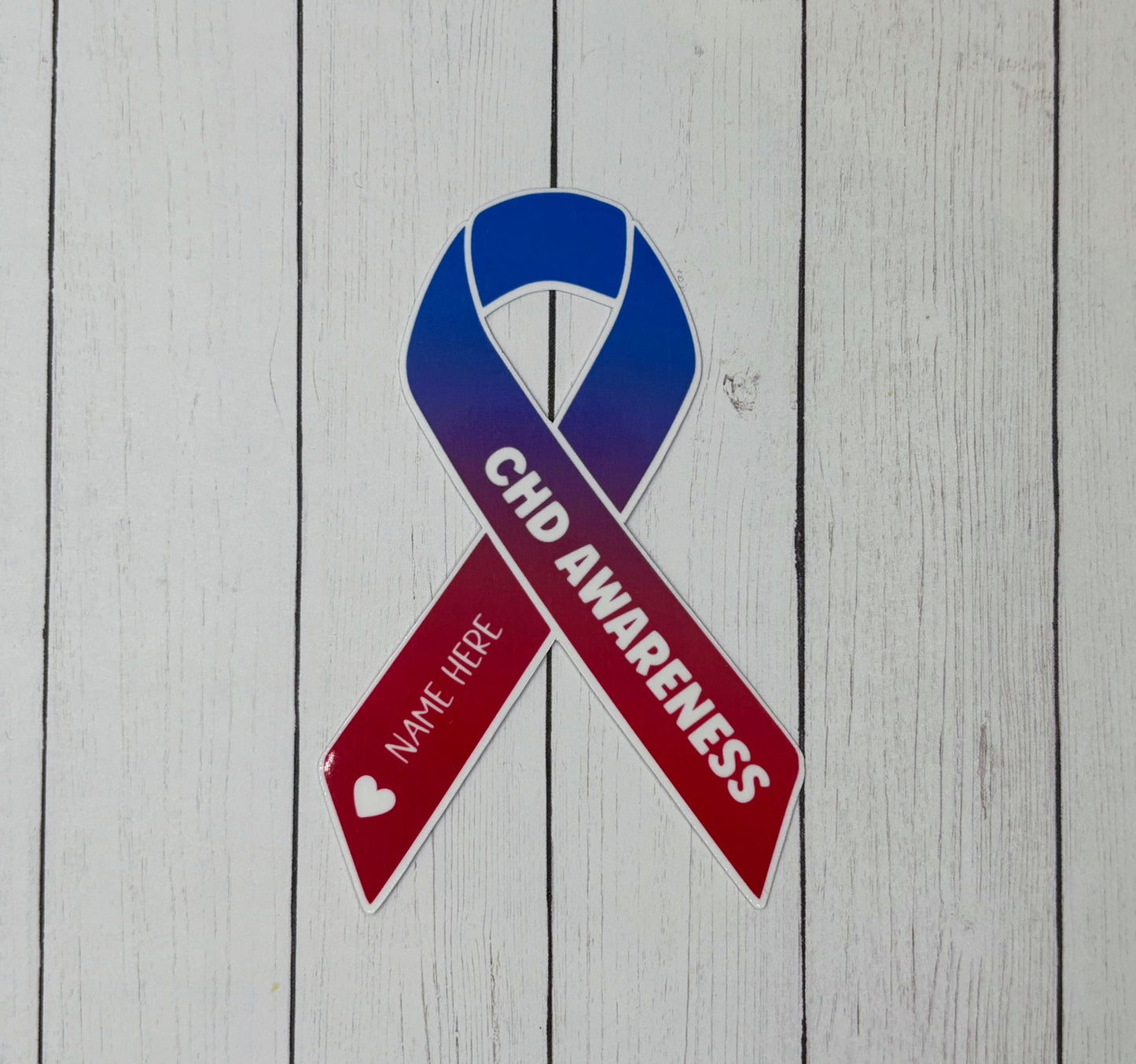 CHD Awareness Custom Ribbon Sticker