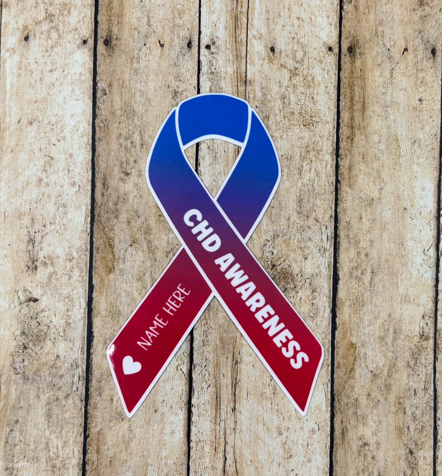 CHD Awareness Custom Ribbon Sticker