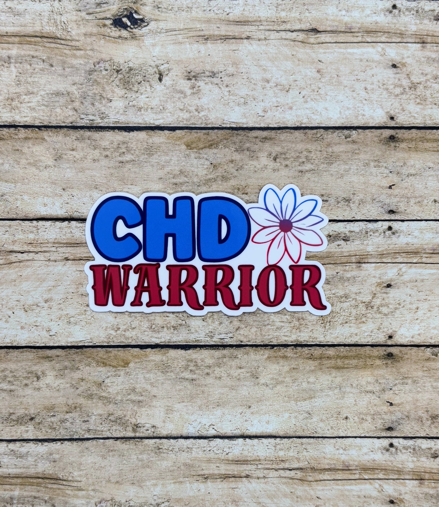 CHD Warrior with Flower Sticker