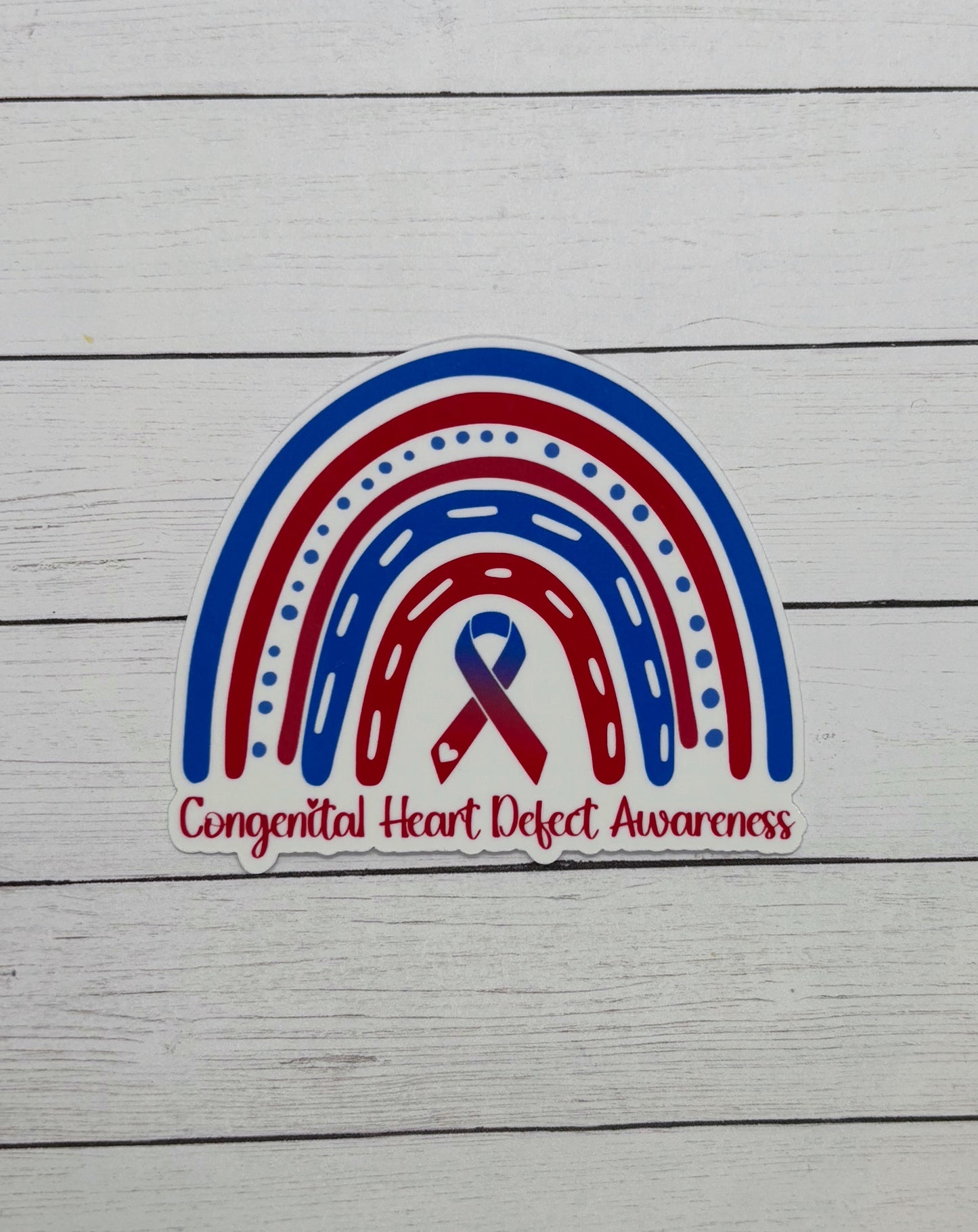 Congenital Heart Defect Awareness Rainbow Sticker