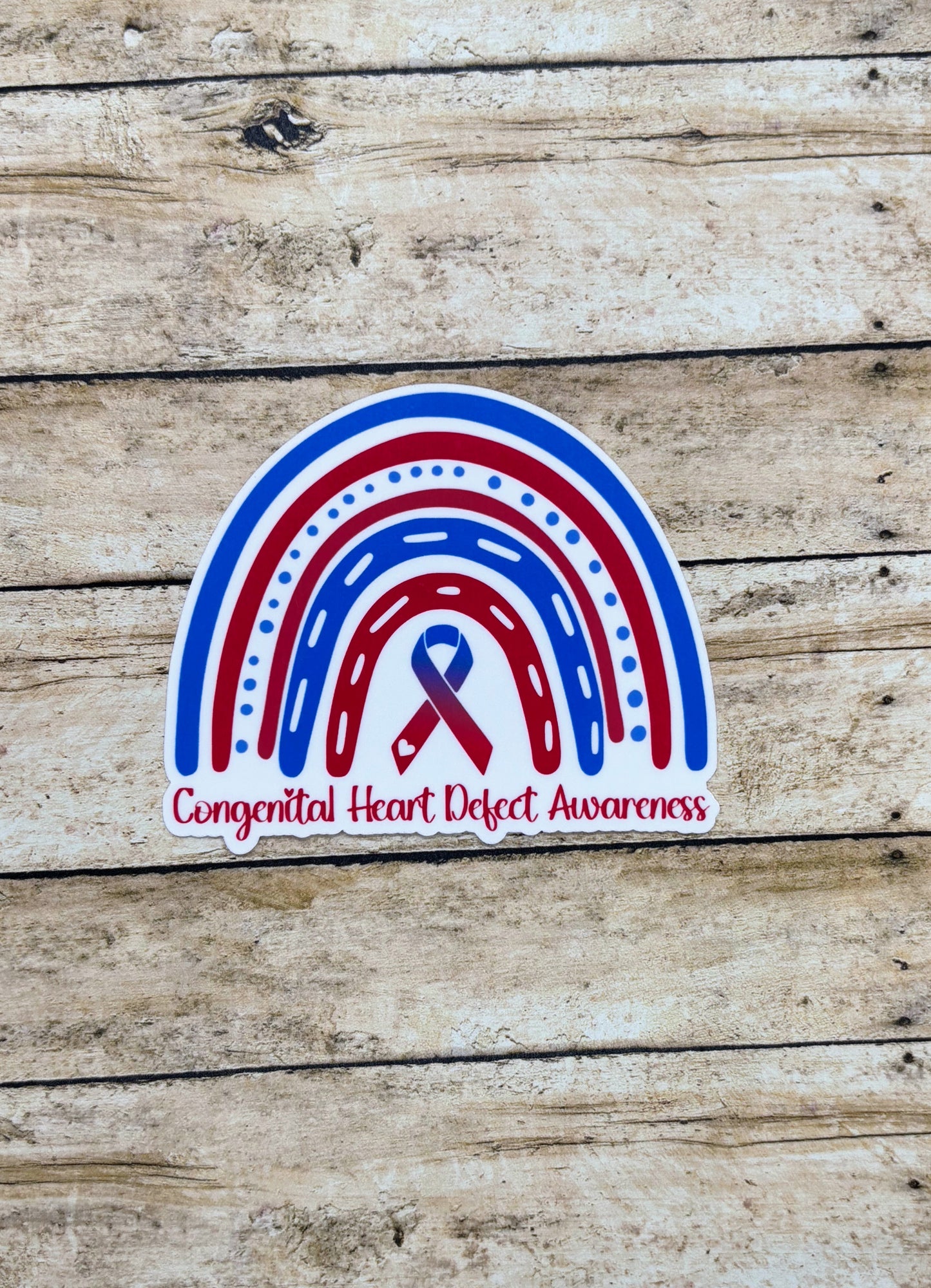 Congenital Heart Defect Awareness Rainbow Sticker