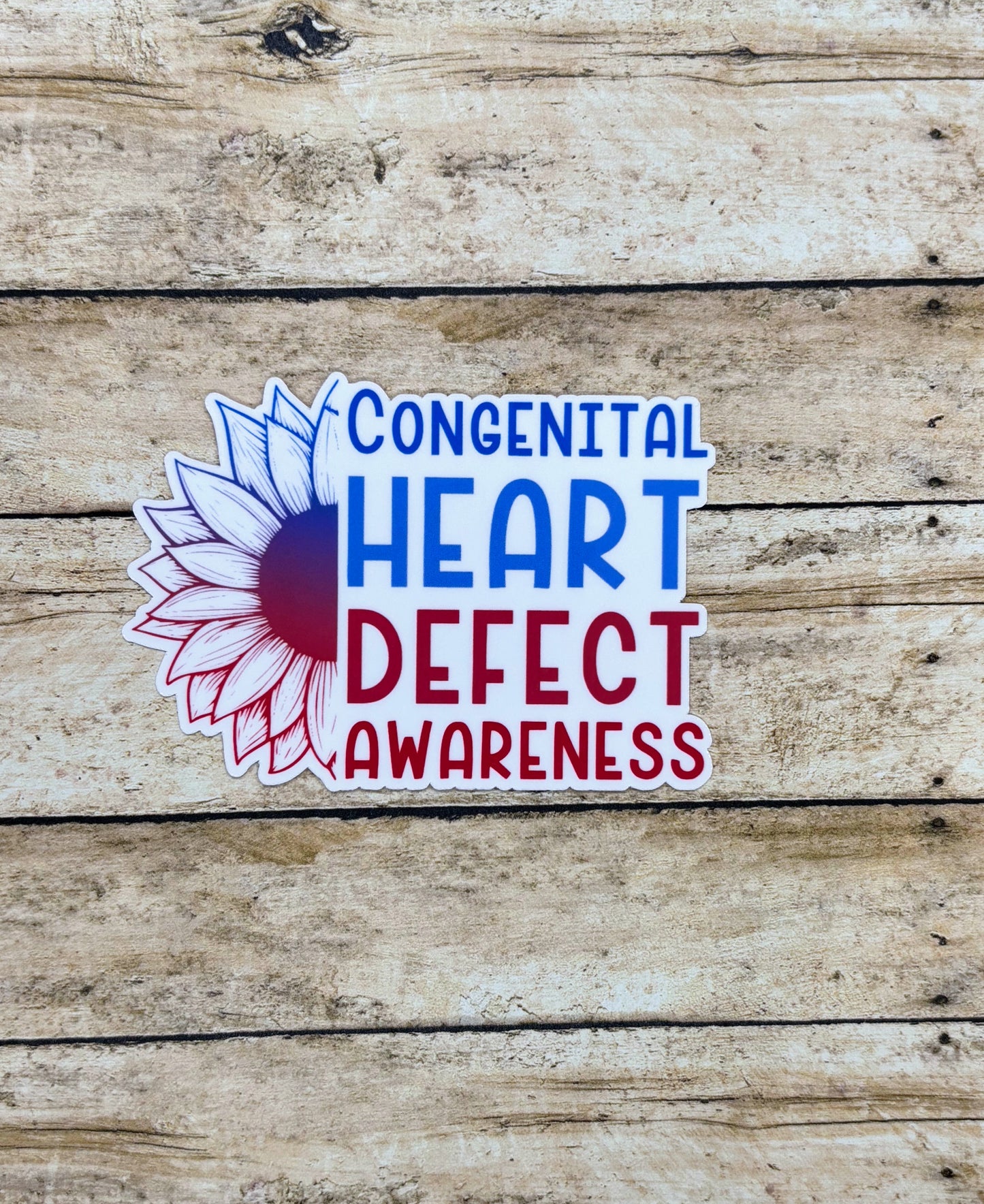 Congenital Heart Defect Awareness Sunflower Sticker