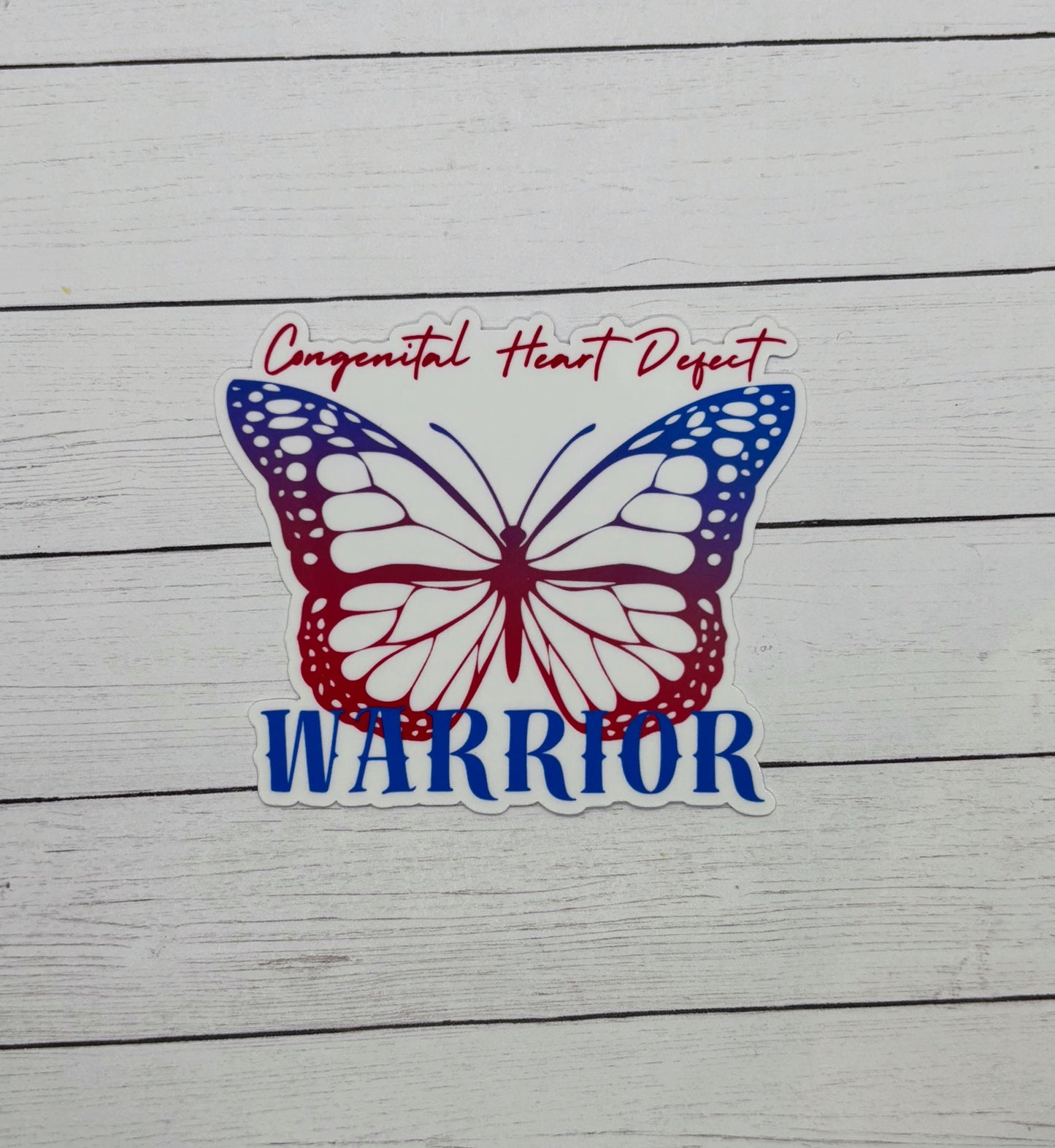 Congenital Heart Defect Warrior Butterfly Sticker