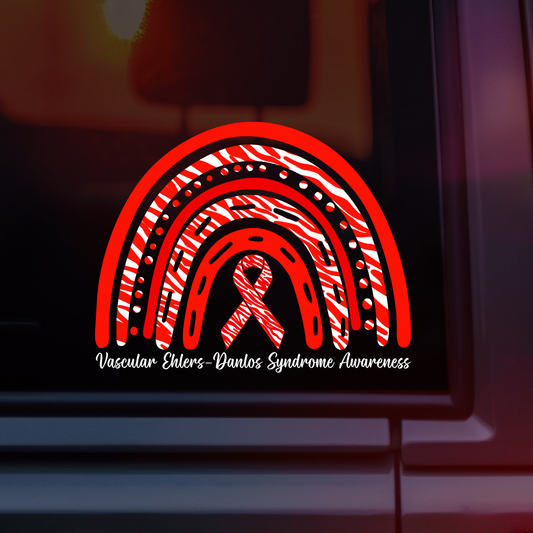 Vascular Ehlers-Danlos Syndrome (VEDS) Awareness Rainbow Car Decal