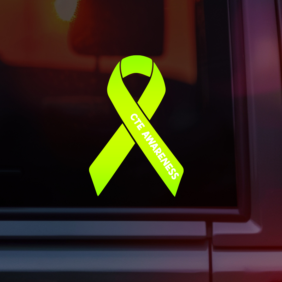 CTE Awareness Ribbon Car Decal | Chronic Traumatic Encephalopathy Decal