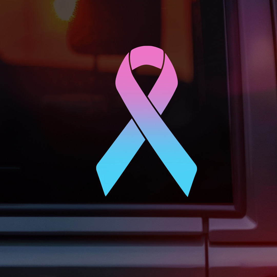 Pink & Blue Awareness Ribbon Car Decal