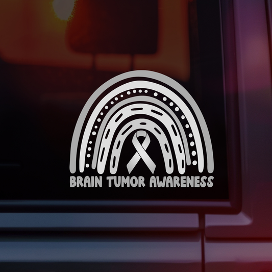 Brain Tumor Awareness Rainbow Car Decal