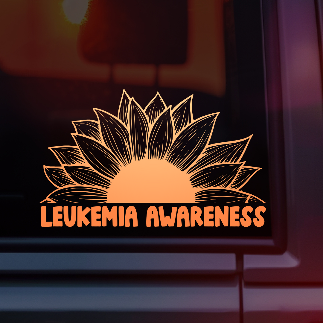 Leukemia Awareness Sunflower Car Decal
