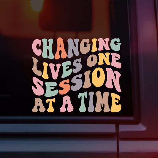 Changing Lives One Session at a Time Car Decal