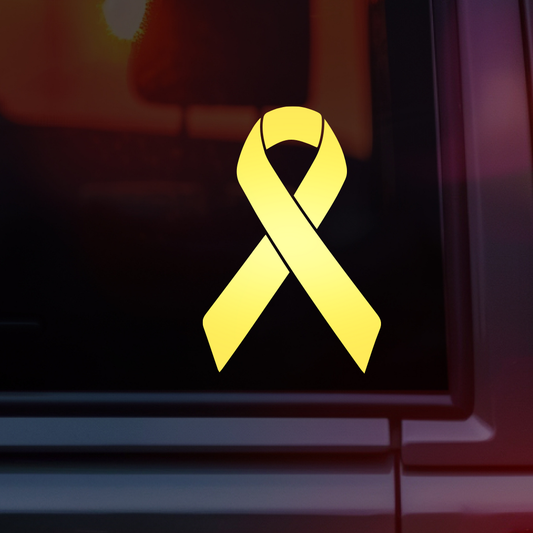 Yellow Awareness Ribbon Car Decal